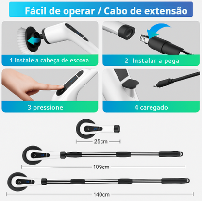 Escova Elétrica Rotativa 9 em 1