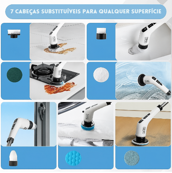 Escova Elétrica Rotativa 9 em 1